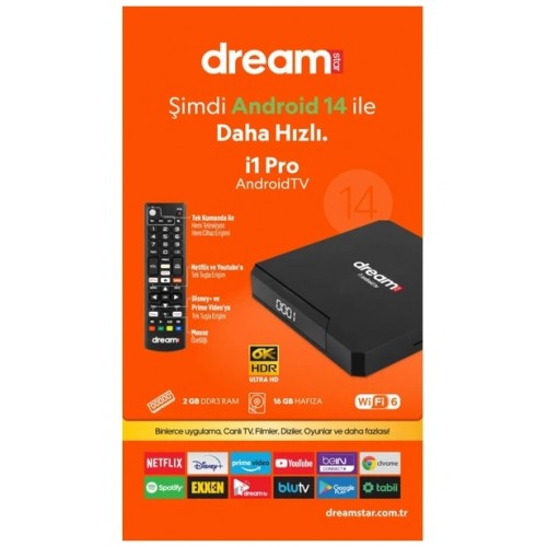 Dreamstar i1 Pro Android TV Box 6K Ultra HD Android 14