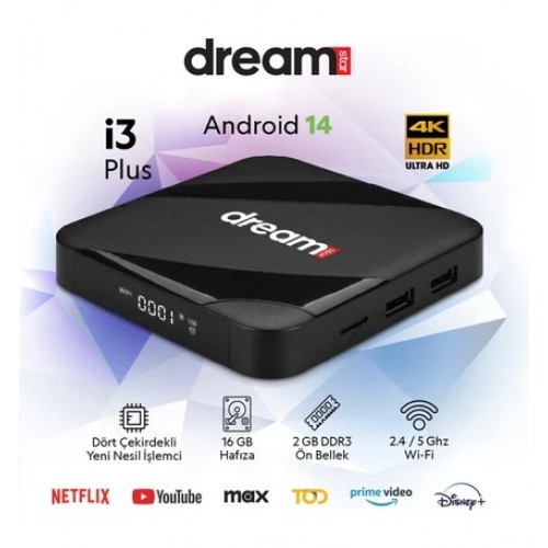 Dreamstar I3 Plus Android Tv Box | Android 14 | Ses Komut Desteği | 6k Ultra Hd