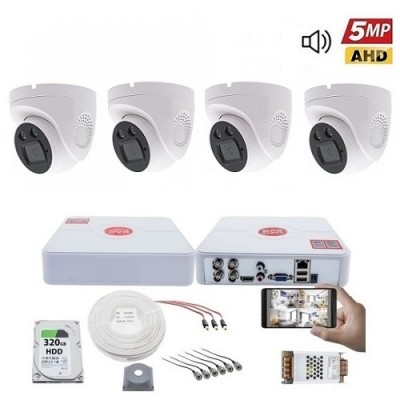 5MP 4 Kameralı Sesli Ahd UltraHD Kamera Seti AC-70