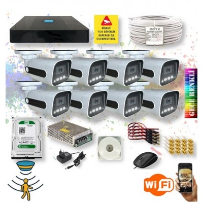 8 Kameralı Set Gece Renkli 5MP 4 Ultra Warm Ledli ULTRAHD ICS-981