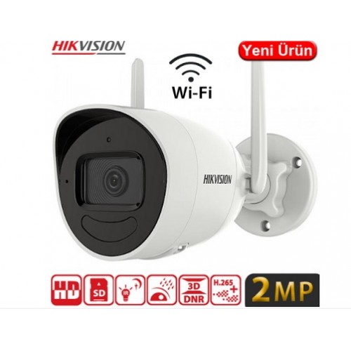 HIKVISION DS-2CV2021G2-IDW 2MP 512GB SD DESTEKLİ WİFİ BULLET KAMERA