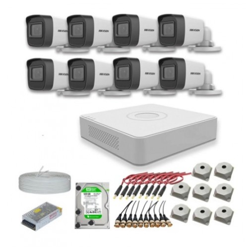 8 Kameralı Hikvision Güvenlik Kamerası Seti-500GB AC-690