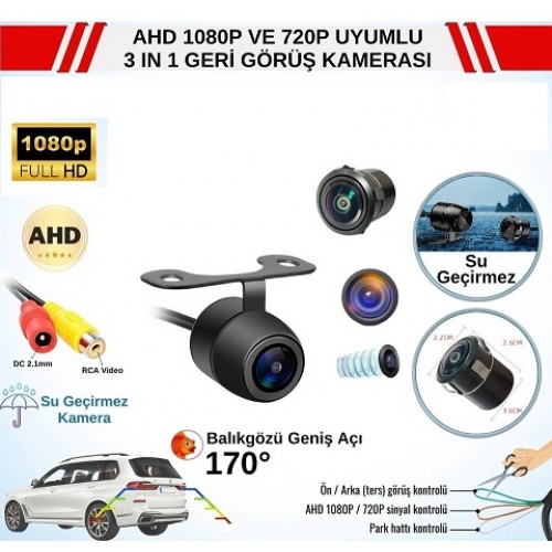 Balıkgözü Geri Görüş Kamerası 1080P 720P Tüm Araçlarla Uyumlu Kelebek Kamera IC-229