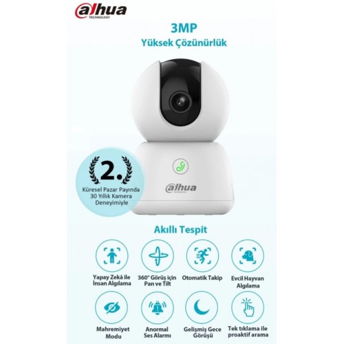 Dahua DH-H3B HERO B1 3MP İç Mekan WiFi 360Derece Akıllı 