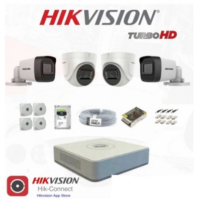 4 Kameralı Hikvision Güvenlik Kamerası Seti AC-680