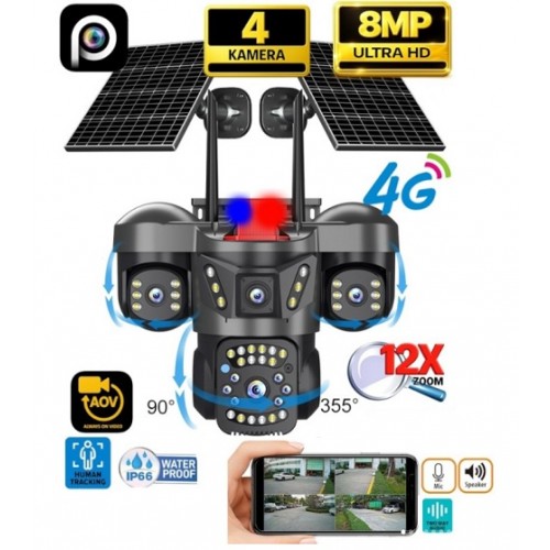 4 Kameralı 2 Güneş Panelli Aov Solar 4G Kamera ICC-73