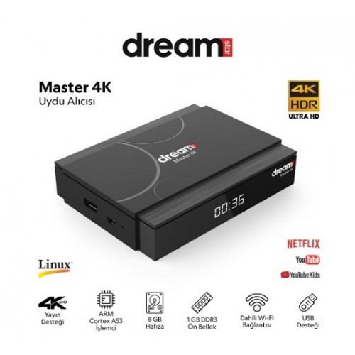 Dreamstar Master 4K Uydu Alıcısı Mini HDMI Ethernet Wi-Fi 4K UltraHD
