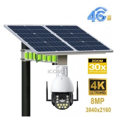 8MP 4G 30x Optik Zoomlu Solarlı Sim Kartlı PTZ Kamera ICC-1091
