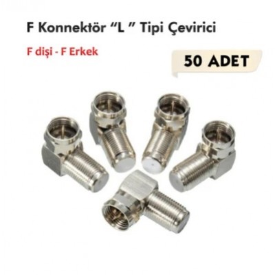 F Konnektör L Tipi Çevirici Fiş 50 Adet