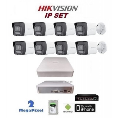 8 Kameralı 2MP Hikvision IP Nvr Güvenlik Seti icomg-8880