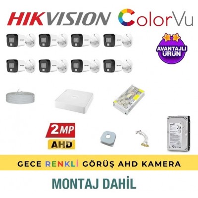 Hikvision 8 Kameralı Güvenlik Sistemi MONTAJ Dahil H-80