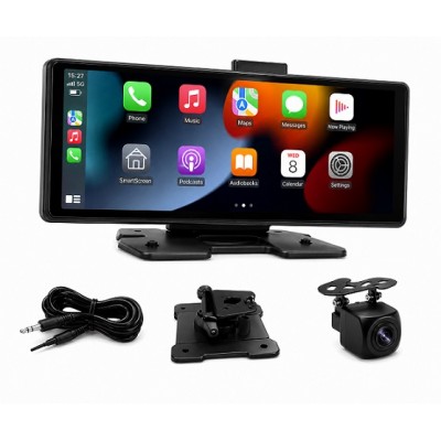 DOKUNMATİK 10 INC 4K 1080P 2 KAMERALI KABLOSUZ CARPLAY WİFİ ARAÇ SET