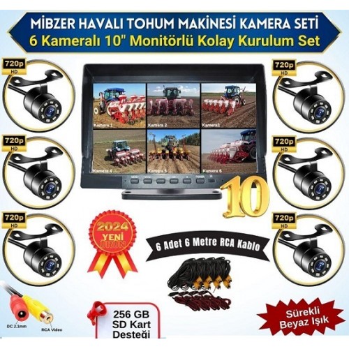 6 KANAL 10 inç MONİTÖR VE 6 ADET BEYAZ LED KELEBEK KAMERA SETİ MB-296