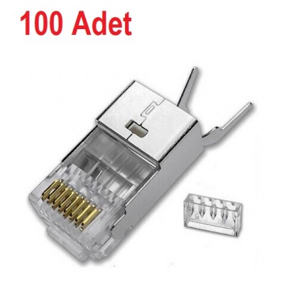İcom Cat7 Metal Konnektör RJ45 Cat7 Jack 100 Adet