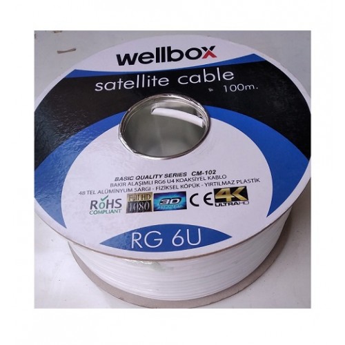 100 MT WELLBOX 48 TEL RG6 U4 ANTEN KABLOSU