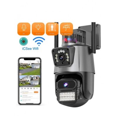 4MP ULTRAHD Çift Lensi Alarmlı Su Geçirmez Dış Mekan Güvenlik Kamerası ICX-332