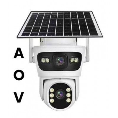 AOV Çift Kameralı 7/24 Kayıt İcsee Yazılım 4G Solar Kamera C-80