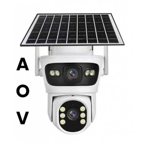 AOV Çift Kameralı 7/24 Kayıt İcsee Yazılım 4G Solar Kamera C-80