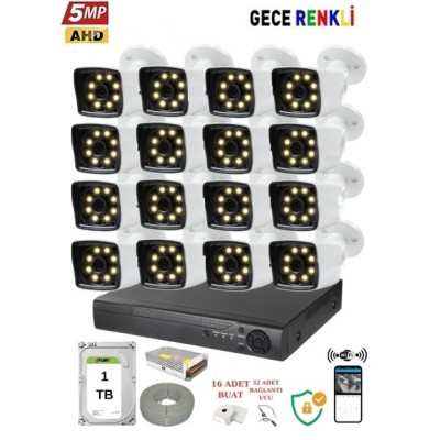 16 Kameralı Güvenlik Kamera Sistemi 5MP Ahd St-16