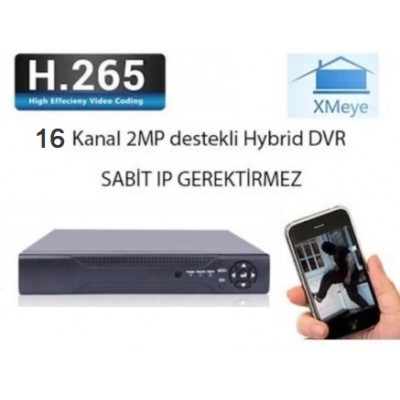 16 Kanal AHD h265 Kayıt Cihazı -XMEYE CV-56 