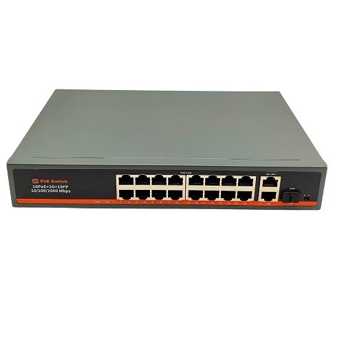 16 Port Poe Switch + 2 Port Uplink Gigabit BFM-160