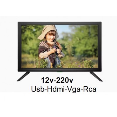 19 inç Led Monitör Usb-Hdmı-Vga-Rca Girişli 12v 220 Volt LDD-19