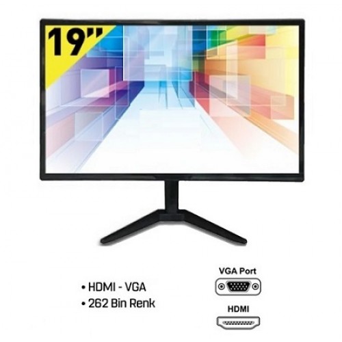 19 Inç LED Monitör Vga Hdmi Girişler C-902