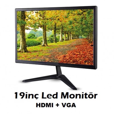 19 Inç LED Monitör Vga Hdmi Girişler C-902