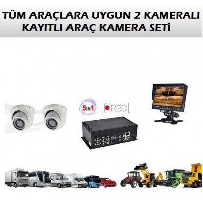 2 Kameralı Kayıtlı Araç Kamera Seti ICS-70 