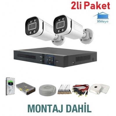 2 Kameralı XMEYE Paket Güvenlik Sistemi MONTAJ DAHİL ICM-2  
