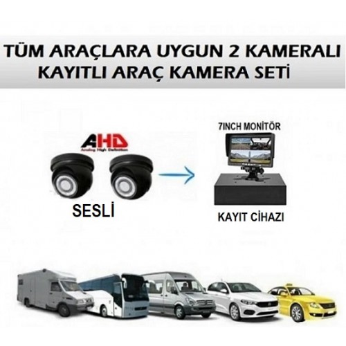 2 Kameralı Sesli Kayıtlı Araç Kamera Seti ICS-70 