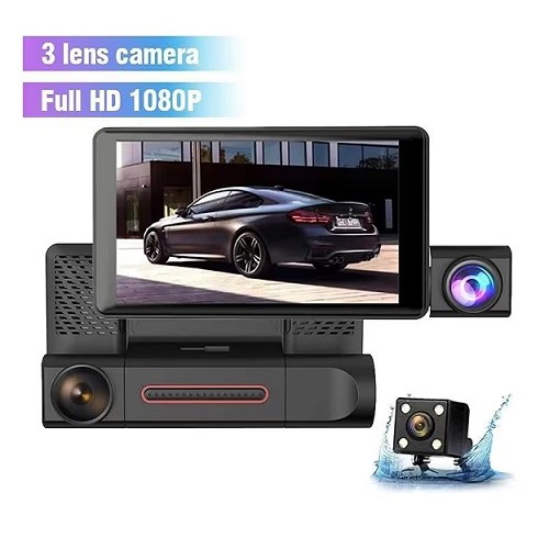 3 Kameralı 1080p Yol Kayıt Araç Kamerası Türkçe menü Üç Kameralı C-3670