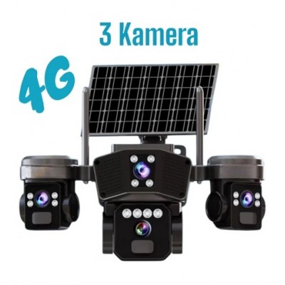 3 Kameralı 4g Solar Kamera Sim Kart İle Çalışan Güneş Enerjili Kamera ICC-7099