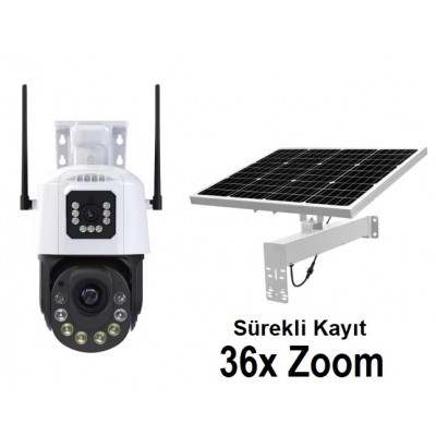 SOLAR GÜNEŞ PANELLİ KAMERA 4G 36x Zoom ICX-90