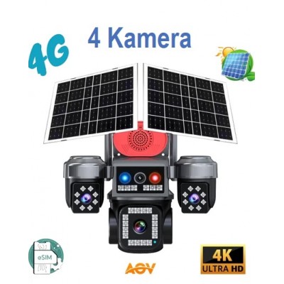 4 Kameralı Aov Güneş Enerjili 4G Kamera ICC-726