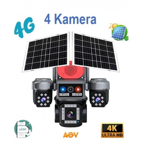 4 Kameralı Aov Güneş Enerjili 4G Kamera ICC-726