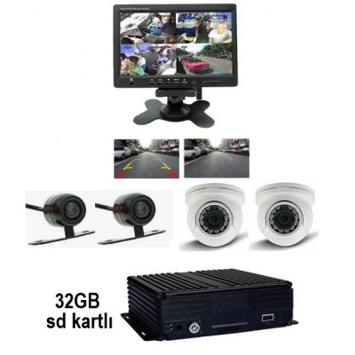 4 Kameralı Araç Kamera Seti Sd Kartlı MC-60