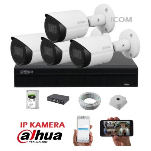 Dahua 4 Kameralı Starlight Ip Kamera Seti 2MP
