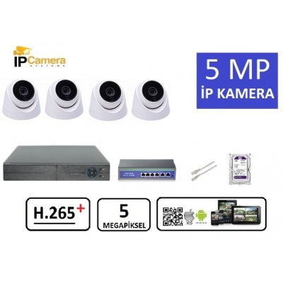 4 Kameralı 5MP ULTRAHD IP Kamera Seti ST-630