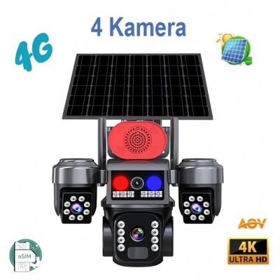 4 Kameralı Aov Güneş Enerjili 4G Kamera ICC-726