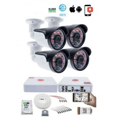 4 Kameralı Set 2mp FullHd Güvenlik Kamerası Seti - 1080P 6 Atom LED