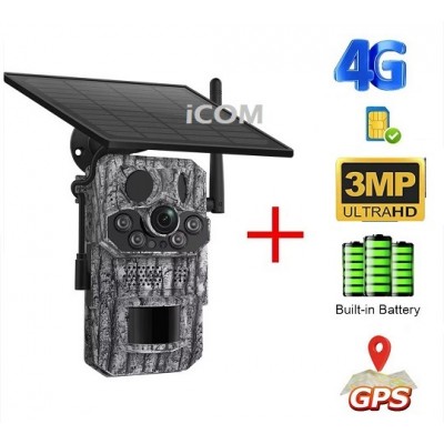 4g Sim Kartlı Solar Güneş Enerjili Fotokapan 3mp Yüksek Çözünürlük ICX-804