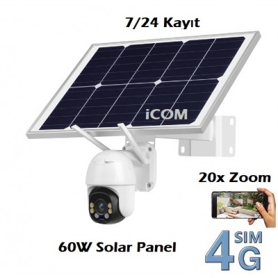 4g Sim Kartlı Solar Kamera 20x Zoom Güvenlik Kamerası ICC-1014