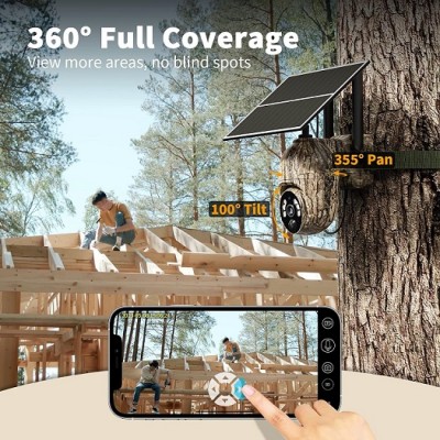 3MP 2K HD Çözünürlük Kamuflaj Güneş Enerjili Kamera Akıllı Uygulama ICC-8070