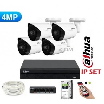 Dahua 4MP 4'lü Starlight Ip Kamera Seti