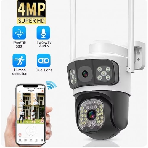 Çift Kameralı Su Geçirmez Wifi Akıllı Kamera 4MP ICS-7086