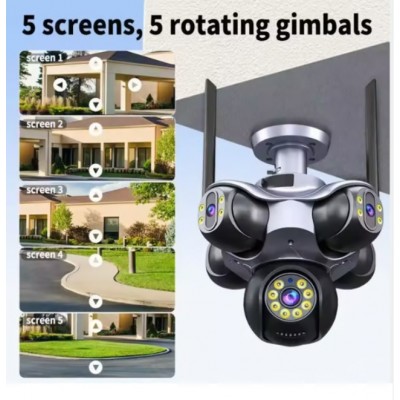 5 Kameralı Wifi Kubbe Kamera 360 Derece Kör Noktasız Güvenlik Çözümü 20MP ICX-71