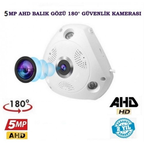 5MP UltraHD 180 Derece Balık Gözü AHD Kamera IC-950
