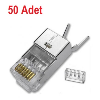 İcom Cat7 Metal Konnektör RJ45 Cat7 Jack 50 Adet