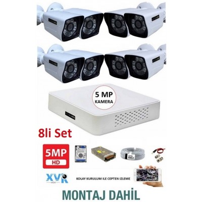 8 Kameralı XMEYE Paket Güvenlik Sistemi Montaj Dahil ICM-8 